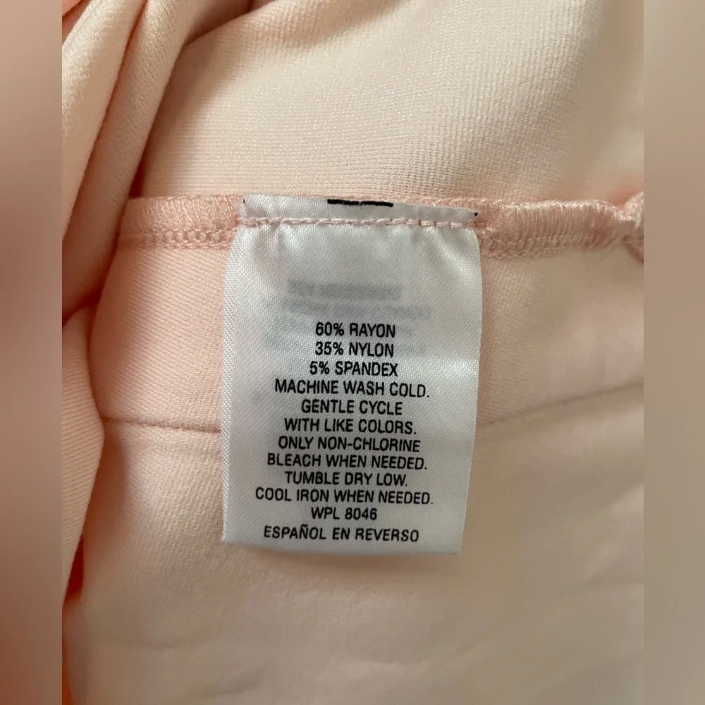 Maison Jules Ballet Blush Pink Bow fit flare pleated Jackie O Dress size Large - Picture 4 of 8